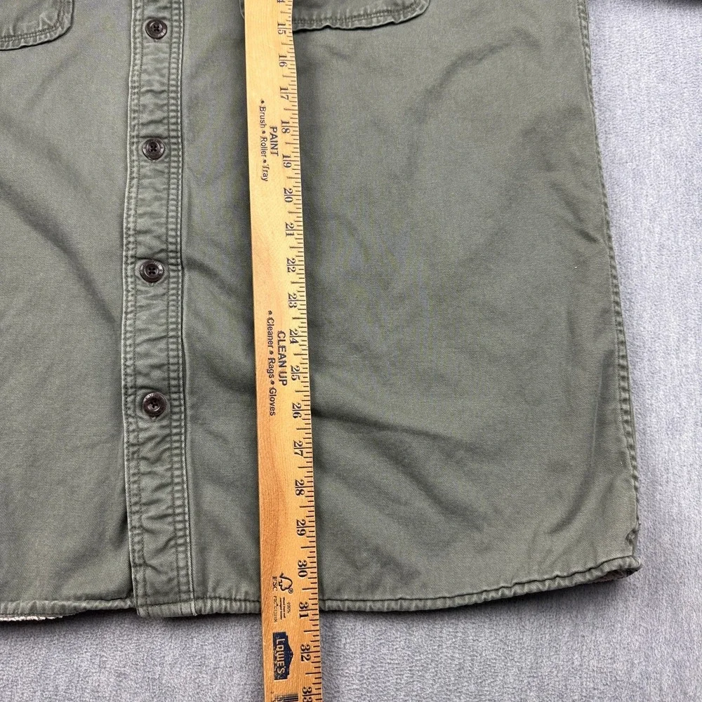 Levis Shirt Jacket Mens XL Green Sherpa Lined Canvas Shacket‎ Button Up Coat